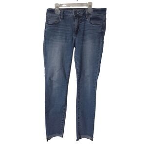 Kut From The Kloth Womens Jeans Size 10 Blue Wash Frayed Hem Skinny